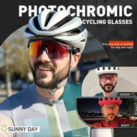 KAPVOE Photochromic UV400 Protection Clear Sports Sunglasses for Men Women Sports Cycling MTB Cycling Glasses Sports Glasses Driving Baseball Running Fishing Golf Red Black 02