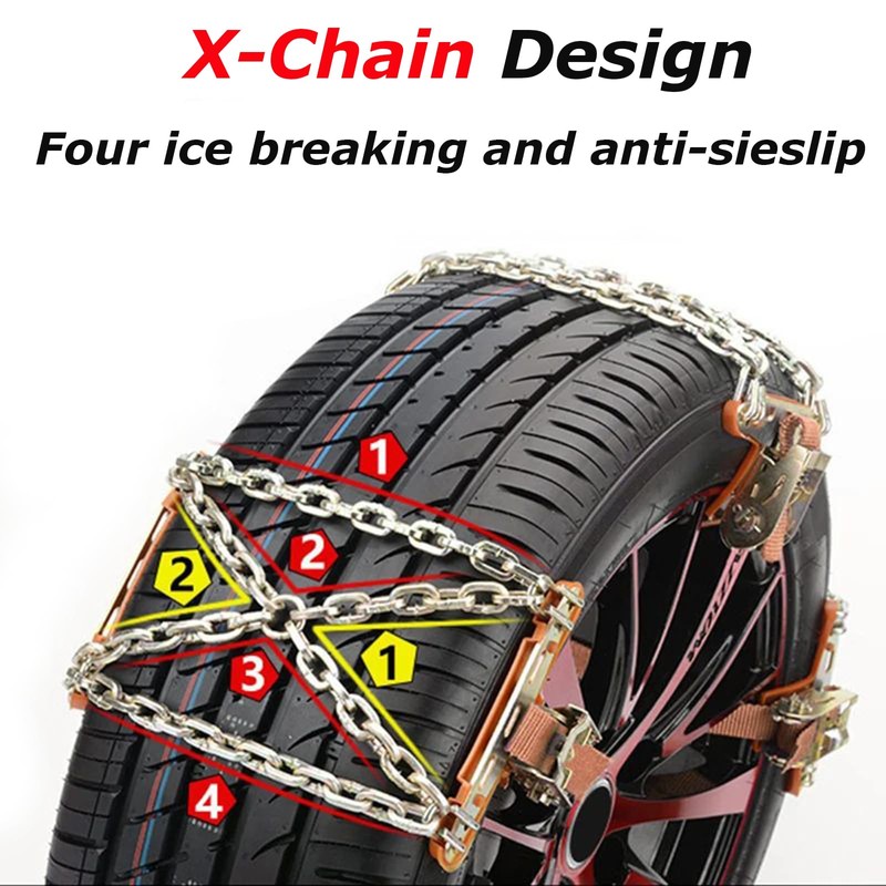 Snow Chains Car Tire Snow Chain for Winter 6 PCS