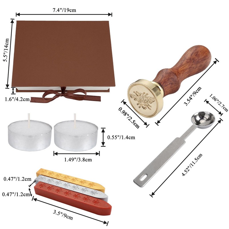 Yoption Wax Seal Stamp Kit, Bee Sealing Stamp with Gold
