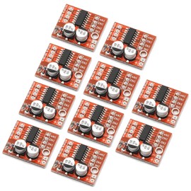 10 x 2-way DC motor drive board module mini L298N, 1.5A forward and reverse PWM speed control, dual H-bridge stepper motor, mini L298N
