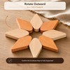 5-Piece Bamboo Trivets for Hot Dishes, Expandable Sunflower Hot Pads