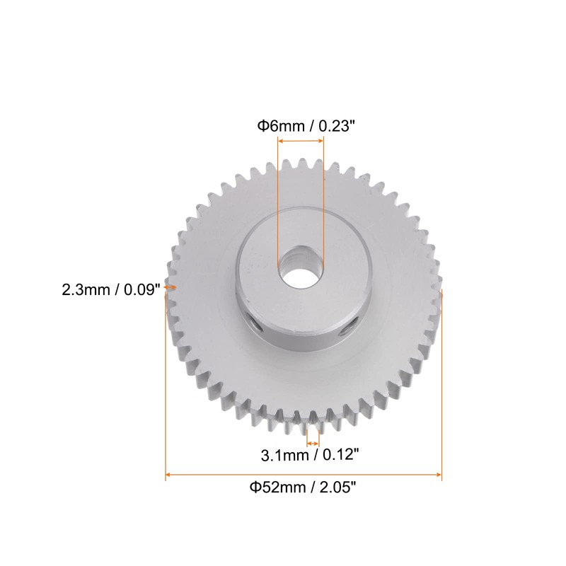 sourcing map Step Spur Gear 6mm Bore Gear 50T Mod