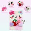 Amonk Secret Diary with Lock for Girls, Fuzzy Cat Kids