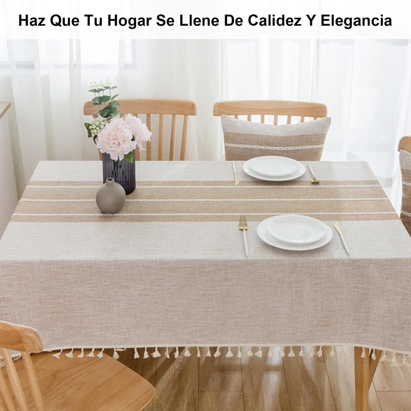 7CDXD Manteles para Mesa Rectangular,Mantel Rectangular,Mantel de Lino Tela rústica