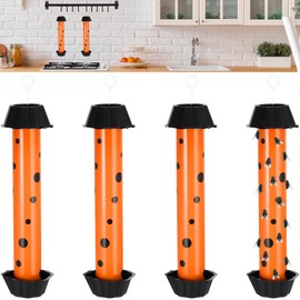 Qualirey Fruit Fly Traps for Indoors Hanging Fly Traps Outdoor Sticky Gnat Traps for House Indoor Gnats Killer Indoor Trap Tubes Disposable Fly Stick for Mosquito Flying Insect Bug Control (4 Pcs)