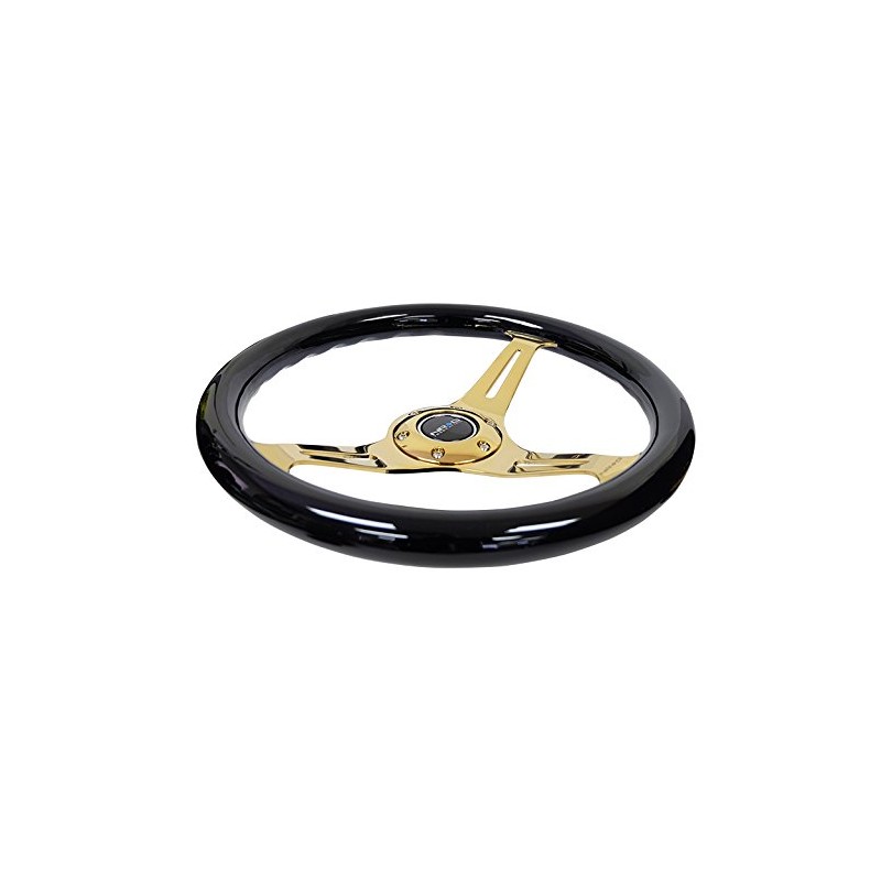 NRG REINFORCED STEERING WHEEL ST-015CG-BK + U.S. Performance Lab Sticker