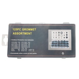 LinaLife 125Pcs 18 Size Rubber Grommet Assortment Kit Firewall Wiring Gasket Kit Rubber Eyelet Ring Gasket Assortment for Wiring, Hole Plugs, Cables and Automotive Firewall