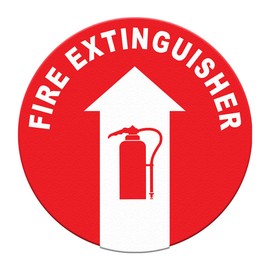 Fire Extinguisher Floor Decals Red Anti-Slip Round Shape F Business Industrial Signs Stickers 36Inches Longer Side