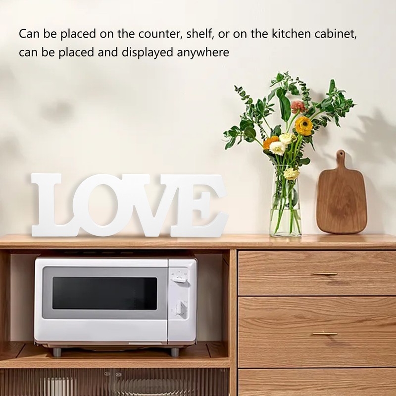 Wood Love Sign White One Piece Design Exquisite Beautiful Wooden
