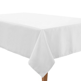 LANE LINEN White Table Cloth Rectangle 60 x 84 Inch, Premium Tablecloths Rectangular for Dining Room, Family Gatherings and Holiday Celebrations, Stain and Wrinkle Resistant Washable Polyester, White