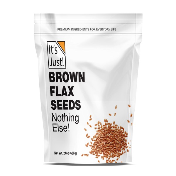 It's Just - Brown Flax Seeds, Whole, Non-GMO, High in Fiber & Omega-3, Keto Friendly Baking, 24oz