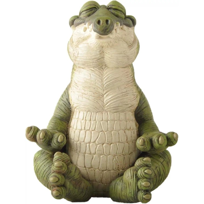 Alligator Buddha statue Meditating Florida Gator Garden Decor