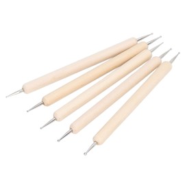 Bolígrafo de Repujado de Bola, Bolígrafo Punteado, Herramientas de Modelado Y Esculpido, 5 Uds., Juego de Punzón de Repujado de Acero Inoxidable, Punta de Bola de Doble Cabeza, Punzón de Repujado para