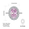 CRYSLOVE Women's Engagement Ring 925 Sterling Silver 6A Pink Cubic