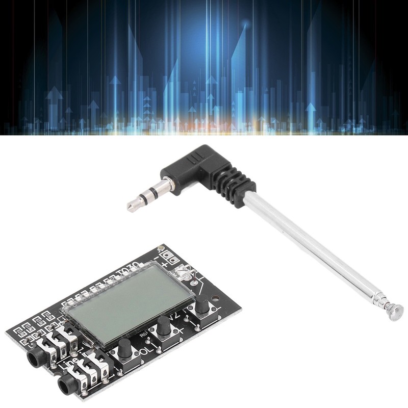 FM Transmitter Board Digital LCD 2 Channel 76MHz‑108MHz Stereo Audio