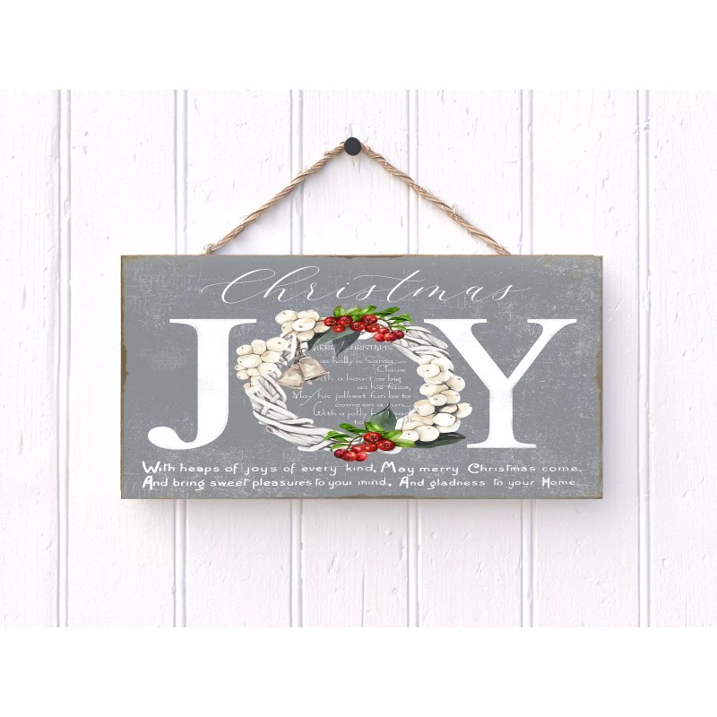 Twisted R Design Gray Christmas Joy Printed Handmade Sign