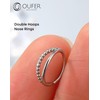 OUFER 20G Double Nose Piercing 8 mm Piercing Nose Seamless