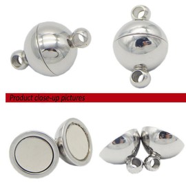 MOAMUN 20 Packs Necklace Bracelet Magnetic Clasps for Chains, Jewellery Magnetic Clasp for Necklace Bracelet Making (Silver 8 mm)