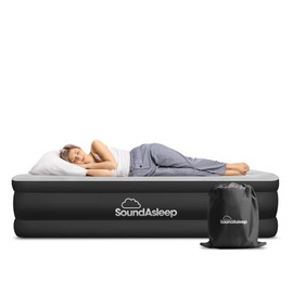 SoundAsleep Products Dream Series Luxury Air Mattress, ComfortCoil Technology, Built-in High Capacity Pump for Home, Camping- Double Height, Adjustable, Inflatable Blow Up, Portable - Twin Size