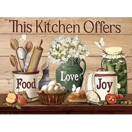 Kitchen Stamped Cross Stitch Kits - Food Counted Cross Stitch Kits for Beginners Adults Needlepoint Cross-Stitch Patterns Dimensions Needlecrafts Embroidery Kits Arts and Crafts