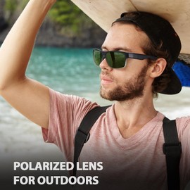 TJUTR Polarised Sunglasses for Men Women, UV Protection Retro Wide Side Shades Wrap Around Sun Glasses for Driving, Hiking & Travel