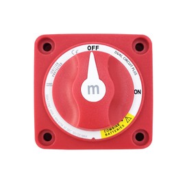 JT-HLM m-Series Battery Switch ON/Off with Knob, Red