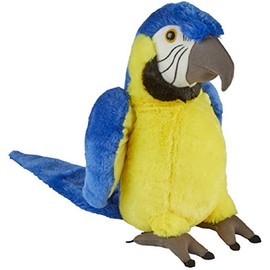 Ravensden Soft Toy Standing Blue & Gold Macaw Parrot 30cm