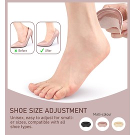 HGBOO Gel Heel Grips & Inserts (4 Pairs) - Heel Cushion Liners and Pads for Enhanced Comfort, Prevent Heel Slipping, Blisters, and Rubbing, Ensures a Secure Shoe Fit (4Pairs:Beige)