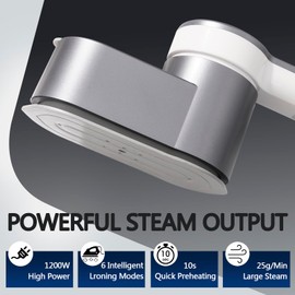 Travel Steamer for Clothes – Portable Mini Handheld 1200W Steamer, Pro Wrinkle Remover with 6 Temp Settings, Compact Ironing Design for Home & Travel