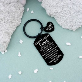 Coach Gifts Keychain Coaches Thank You Gifts Cheer Coach Gift Volleyball Football Basketball Coach Gifts Appreciation Inspirational Gifts For Men Women Hockey Coach Gifts Keyring Necklace