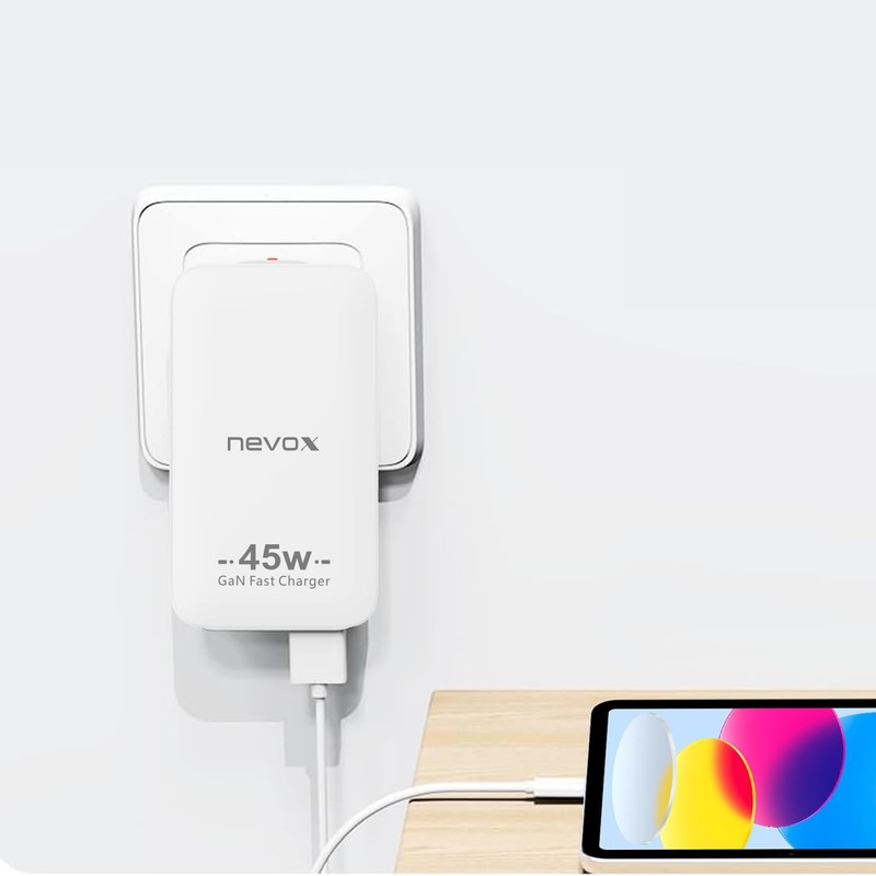 Nevox USB C PD/PPS + QC3.0 GaN Dual Slim Charger