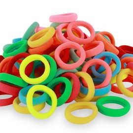 QRTVI 120 Pcs Baby Hair Ties, Cotton Toddler Hair Ties for Girls and Kids, Multicolor Small Seamless Hair Bands Elastic Ponytail Holders(Colorful)