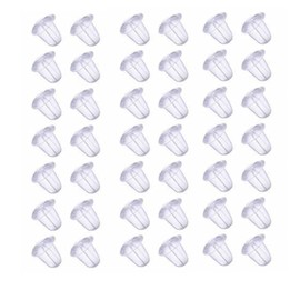 WEIKILLY Comfortable & Secure Clear Plastic Earring Backs，200pcs Premuim Earring Backs