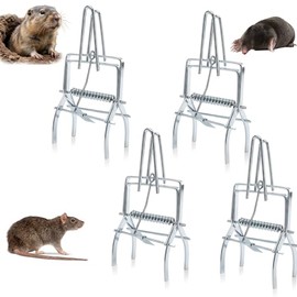 4 Pack Mole Traps, Reusable Easy-Set Mechanical Trap for Lawns, Gardens and Farmland