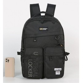 Unisex backpack multi-storage laptop bag daily casual school bag Black