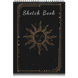 Cabreche Cute Sketchbook Top Spiral Bound Sketch Pad, 9 x 12 inch,100GSM Thick Paper,50 Sheets 100 Pages,Art Sketch Book Artistic Aesthetic Writing Drawing Paper for Girls Women Beginners-Sun