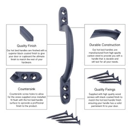 EAI Pull Handle | Black Antique Cast Iron Hot Bed Pattern | 150mm / 6 INCH | Pack of 2