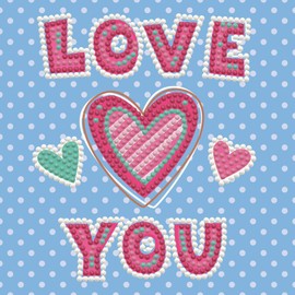 DIAMOND DOTZ ® - Love You Dotz Box, Partial Drill, Round Dotz, Diamond Painting Kits, Diamond Art Kits for Adults, Gem Art, Diamond Art, Diamond Dotz Kits, 5.9"x5.9"