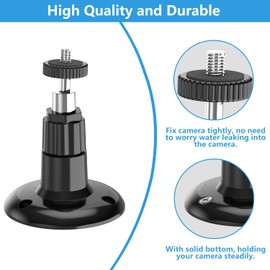 2Pack Ring Camera Wall Mount, Compatible with Ring Stick Up Cam Battery/Plug-in/Camera Pro Battery/Ring Indoor Cam (1st Gen),360 Degree Adjustable Mount Bracket for Ring Outdoor Indoor Camera,Black