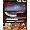 Naitesen 3PCS Hand Forged Butcher Knife Set, Very Sharp Meat