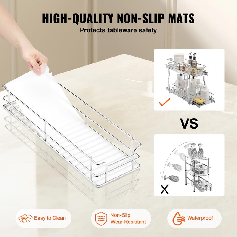 Happybuy 8.5"W x 21"D Pull Out Cabinet Organizer, Heavy Duty
