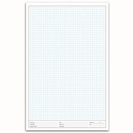 NextDayLabels - 11x17 Graph Paper Pad, for Blueprint Drawings, Drafting, Engineering and Planning, with Header for documentation. Quadrille Grid Paper Pads with Blue Lines, high Brightness, 50 Sheets per pad (1 Pad)