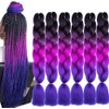 FANWYFYU 6Packs Ombre Braiding Hair 24inch Pre Stretched Jumbo Box