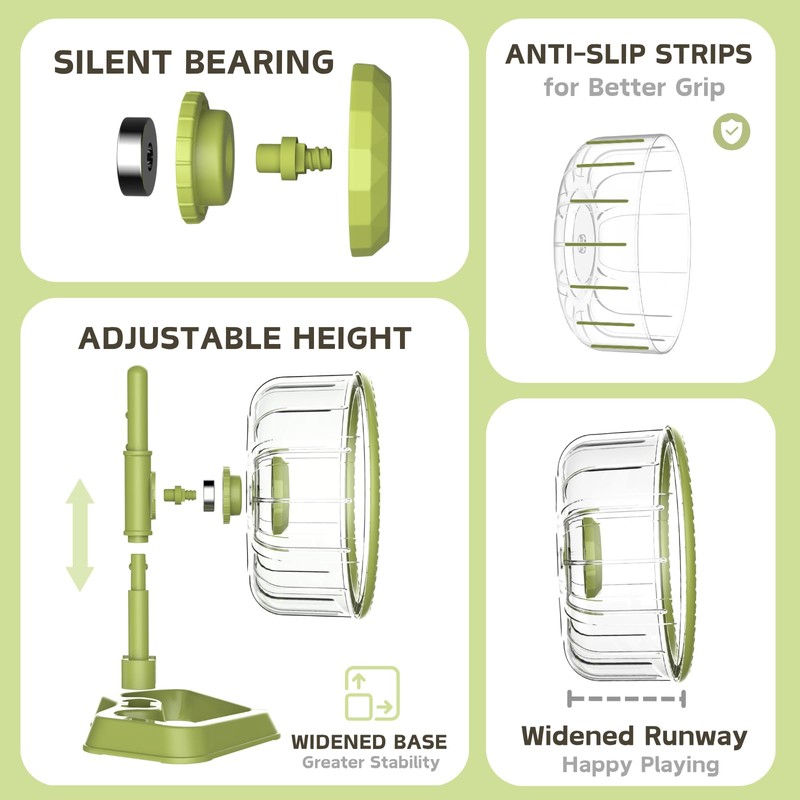 Hamster Exercise Wheels, Quiet Spinner Hamster Running Wheels with Adjustable