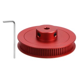 HARFINGTON 2GT Timing Pulley 80 Teeth 5mm Bore 55mm Dia. Aluminum Timing Belt Pulley with Hex Wrench for 6mm Width Belt 3D Printer CNC Machine Accessories, Red