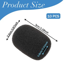 Bewudy Pack of 10 Microphone Wind Protection, Pop Protection Microphone, Foam Mini Microphone Headset Windscreen Hand Microphone Wind Protection with Good Elasticity Contractility for KTV Outdoor