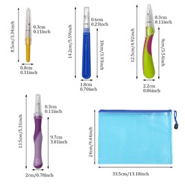 5 PCS Seam Ripper Big and Small Stitching Thread Unpicker with Scissor, Storage Bag Sewing Seam Ripper Kit for DIY Craft Cross Stitch Quick Unpick Sewing