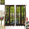 AuiMzoo Landscape Curtains, 3D Window Spring Forest Wildlife Nature Scenery,