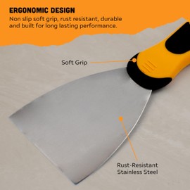 XOR8 Filling Tool with Stainless Steel Blade – 3”/75mm Flexible Filling Tool with Soft Grip Handle for Smooth, Precise, and Effortless Filling on Woodworking, Home Repairs, and Crafting Projects