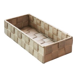 wm Homebase Storage Basket Woven Polypropylene Bathroom Basket Rectangular in Beige 26 x 11 x 6 cm